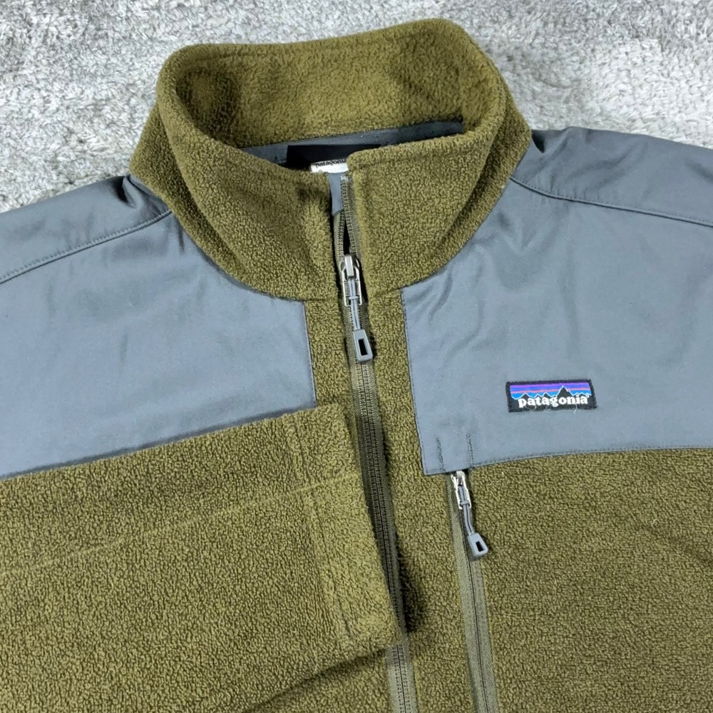 Patagonia Finmark Fleece Jacket Mens XL Olive Green Polartec Merino Wool 25565